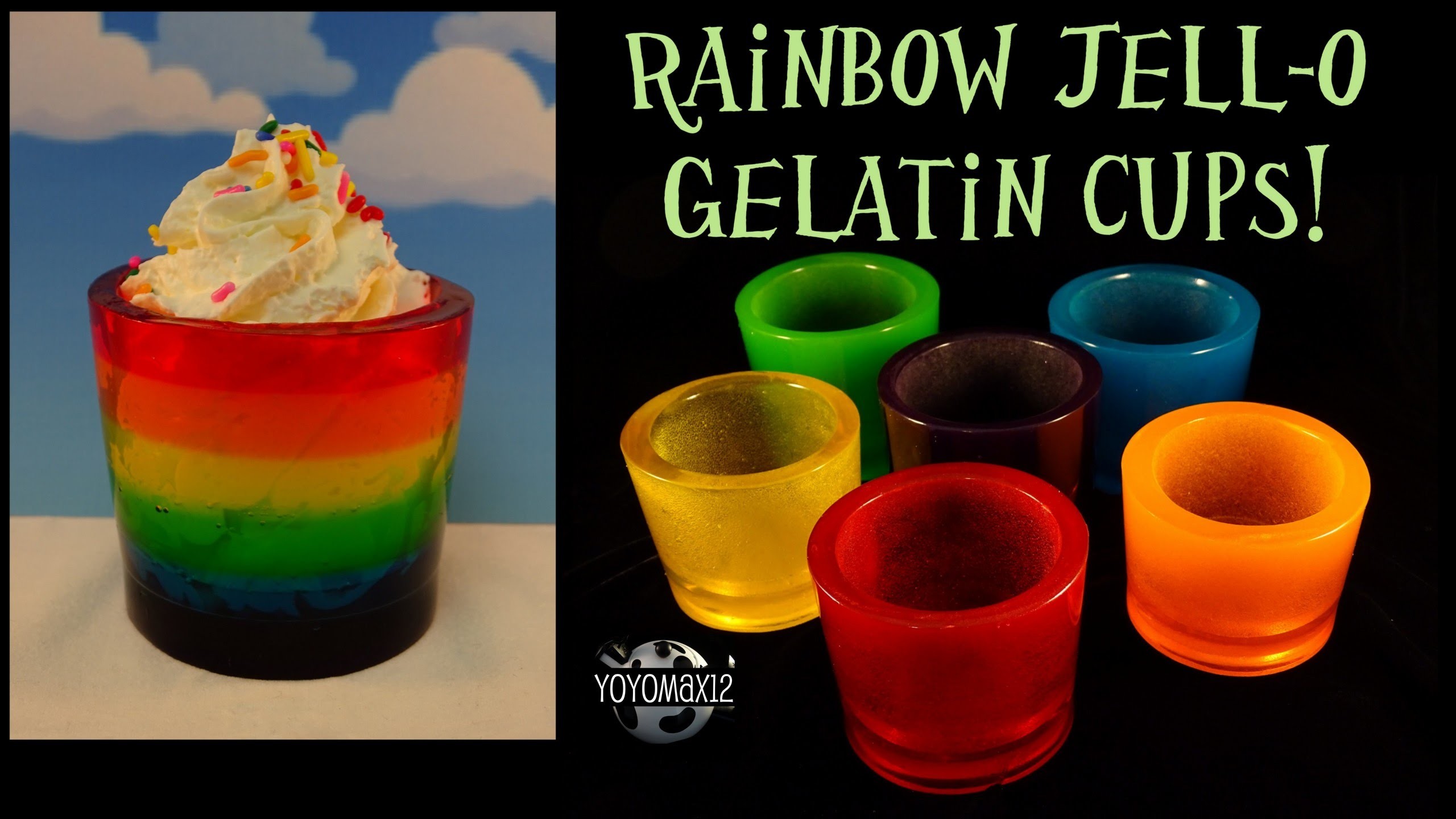 Rainbow Gummy JellO Gelatine Cups with yoyomax12