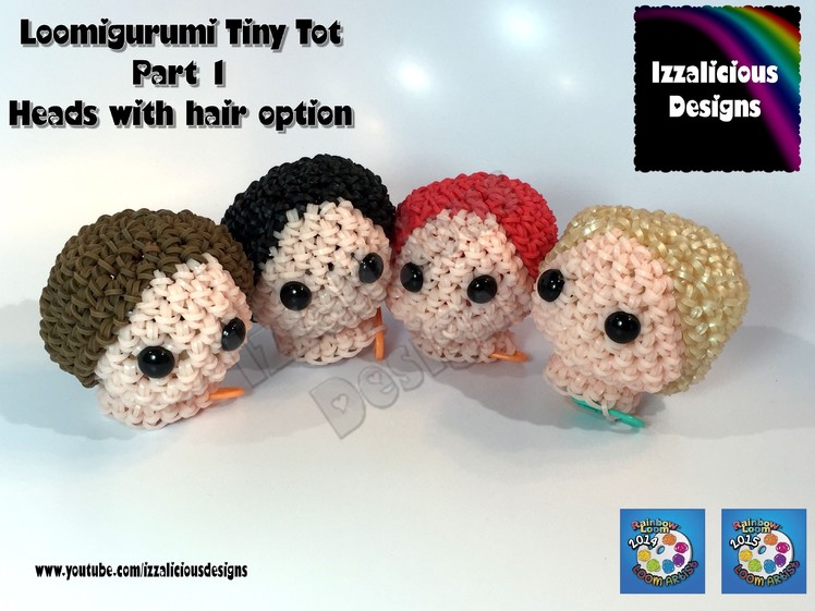 Rainbow Loom Loomigurumi Tiny Tot Head w. hair | Part 1 base head w.hair made w. Rainbow Loom Bands