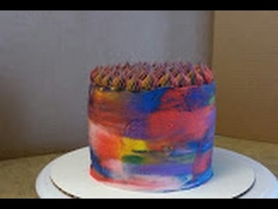 RAINBOW Water Color CAKE. Cake Decorating.