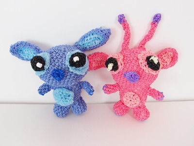 Stitch and Angel from Lilo and Stitch Rainbow Loom Bands Amigurumi Loomigurumi Hook Only Tutorial