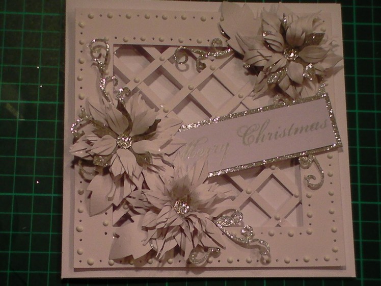 75. Cardmaking Tutorial Sparkly Poinsettia Christmas Lattice Card