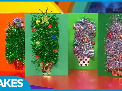 CBeebies Presenter Christmas Make: Tinsel Tree Card
