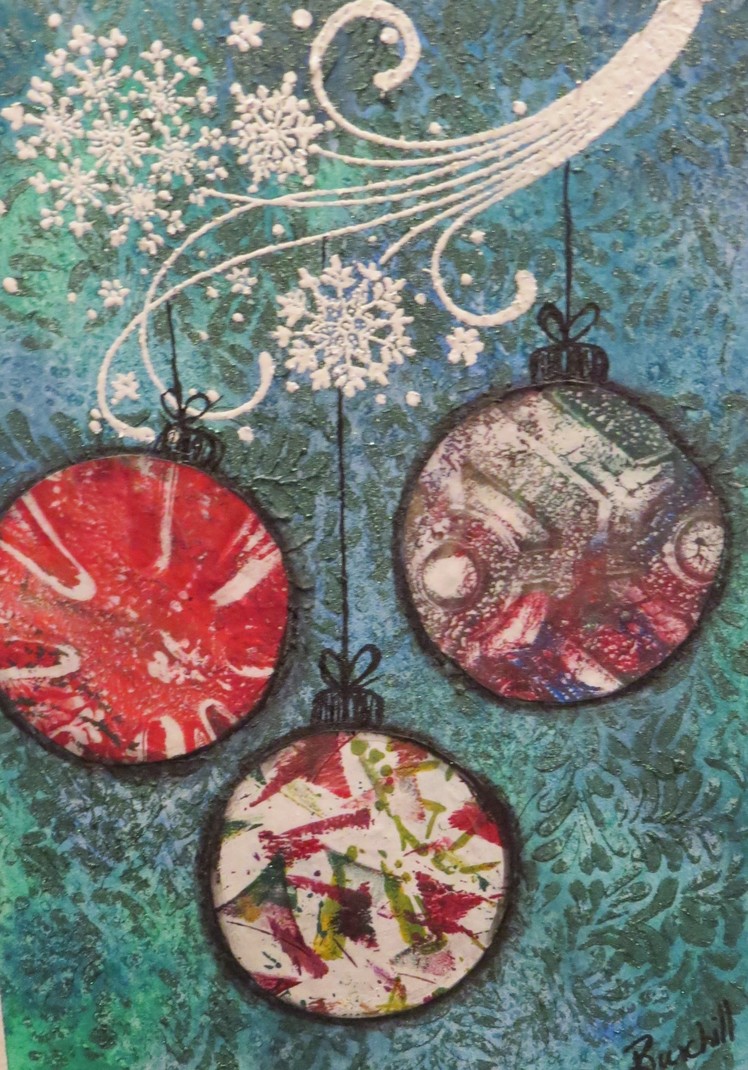 Christmas Ornaments Card: Mixed Media