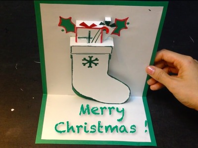 Christmas Stocking Pop Up Card, Kirigami Tutorial