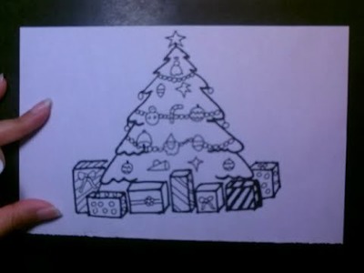 Draw Christmas Tree For Kids
