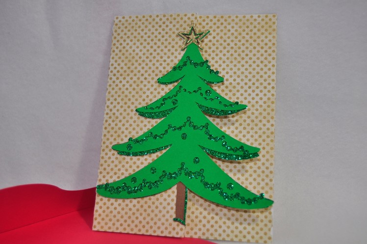 FAST & EASY Christmas Tree Card - last minute card - Cricut Explore