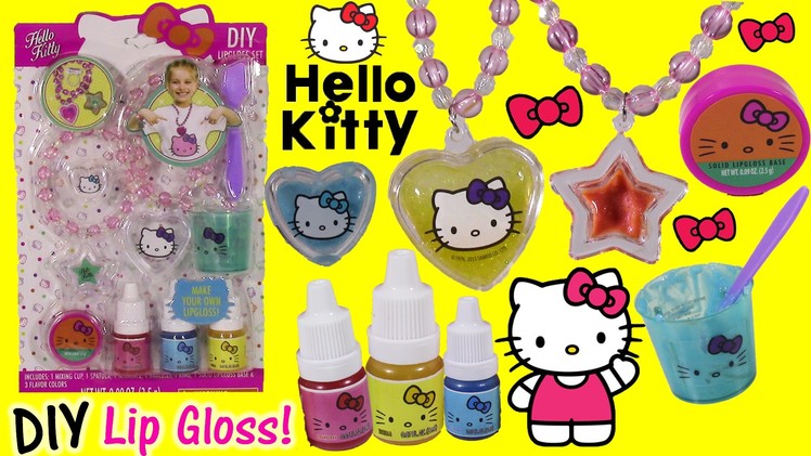 Hello Kitty DIY Lip Gloss Jewelry Kit! Mix & Make Flavored Colors! Ring Bracelet Necklace!SHOPKINS