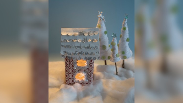 House built with milk cartons - Christmas for kids