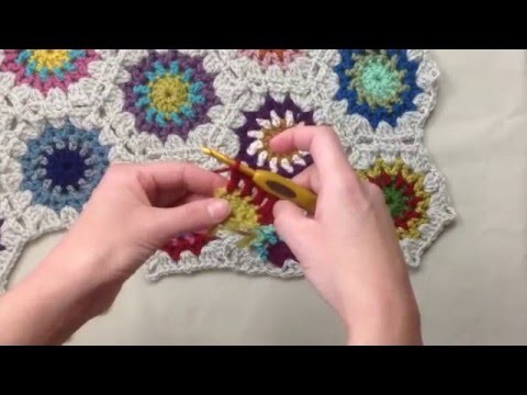 Indie Lovely Half Starflower Hexagon Crochet Pattern And Join As You Go Tutorial