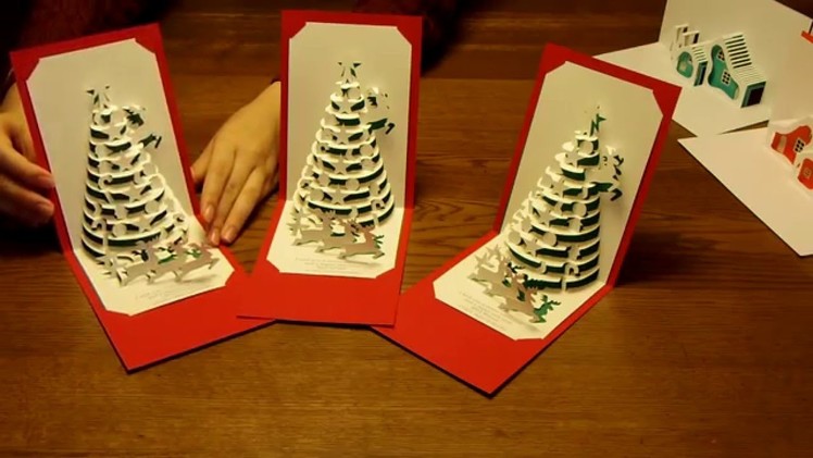 Origamic Architecture " Christmas Card 2015 ( 90 deg. open type ) " & Rosa's Cristmas Card.