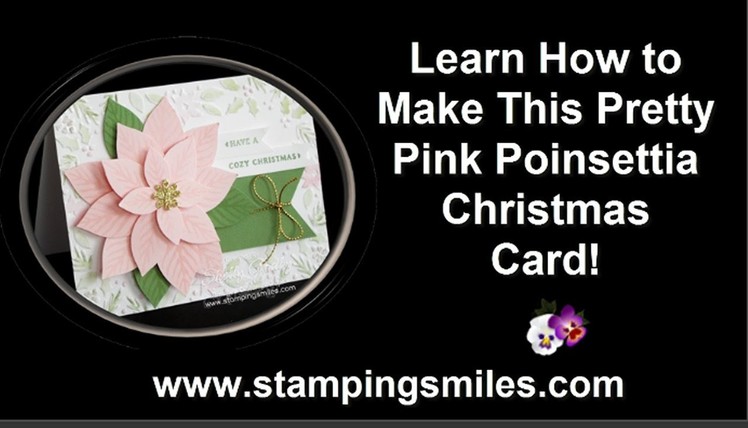 Pretty Pink Poinsettia Christmas Card