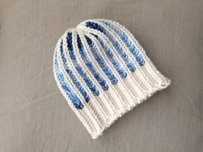 Bicolor Brioche Stitch Hat Tutorial [Loom Knitting]