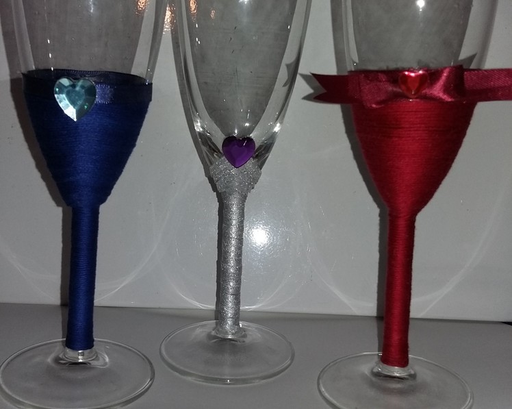 DIY wedding decorations   wine glasses