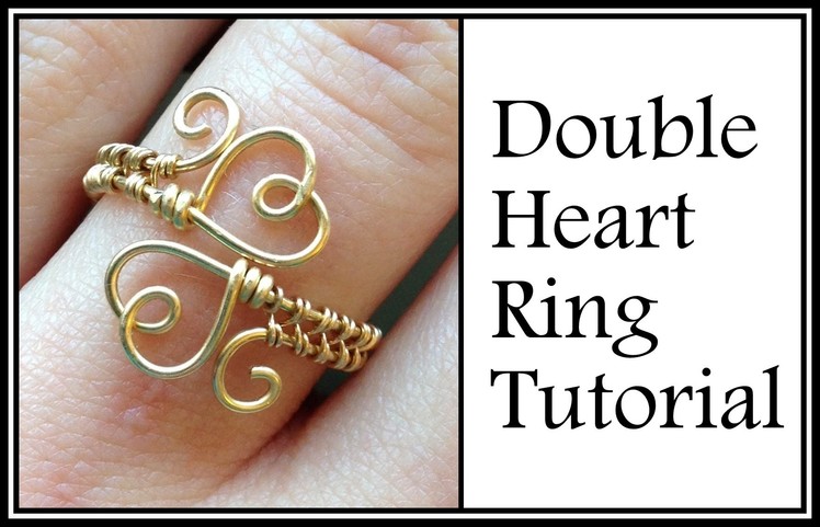 Easy Jewelry Tutorial : Double Heart Ring Wire Wrapped