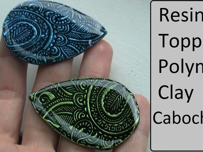 ArtResin topped polymer clay cabochons Tutorial.DIY