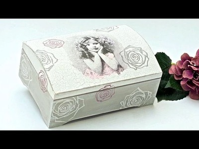 Decoupage box with a vintage girl  Tutorial  ---  DIY by Catherine