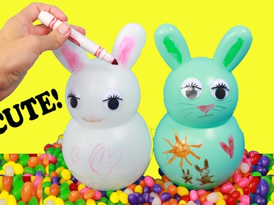 DIY EASTER Family FUN KIDS CRAFT Easter Bunny Decorate Crayola CANDY Jelly Bean Fun Zootopia Video