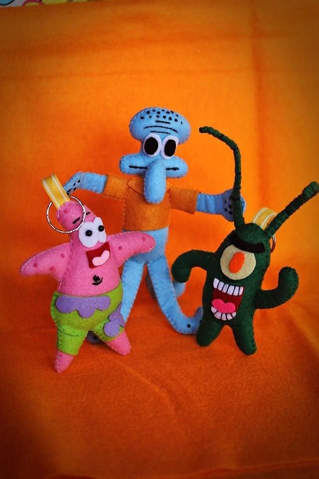 DIY Felt Craft Tutorial - How To Make Spongebob Keychain - 스폰지 밥은 튜토리얼을 느꼈다 - Plankton Keychain