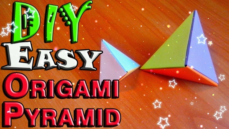 DIY How To Make Origami Pyramid From Paper. Modular Craft For Children. Easy Gift Tutorial