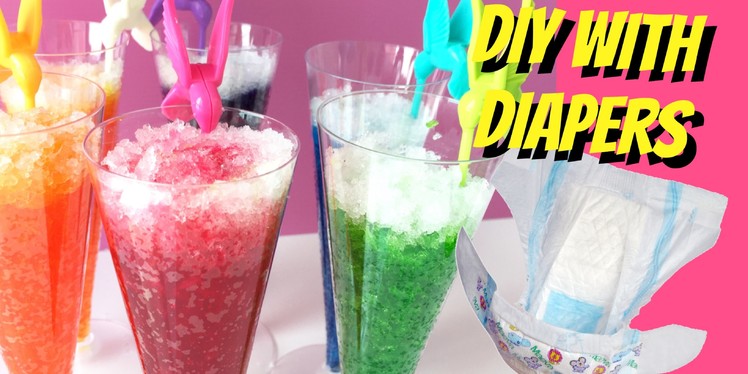 DIY RAINBOW ORBEEZ CRUSH WITH DIAPERS! Rainbow Orbeez drink.ice dessert - Make your own