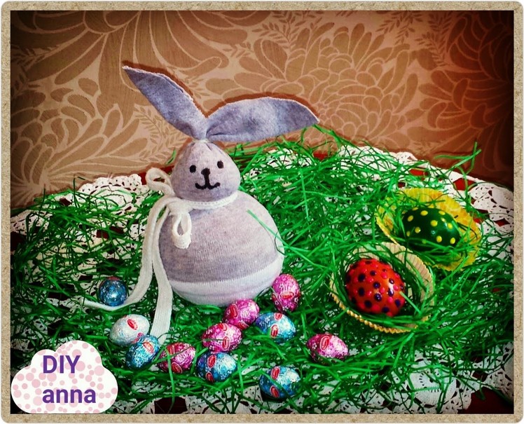 Easter bunny ideas decorations DIY craft made of socks tutorial. URADI SAM