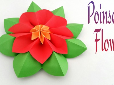 How to make a beautiful - "Poinsettia flower" - Origami.Craft Tutorial