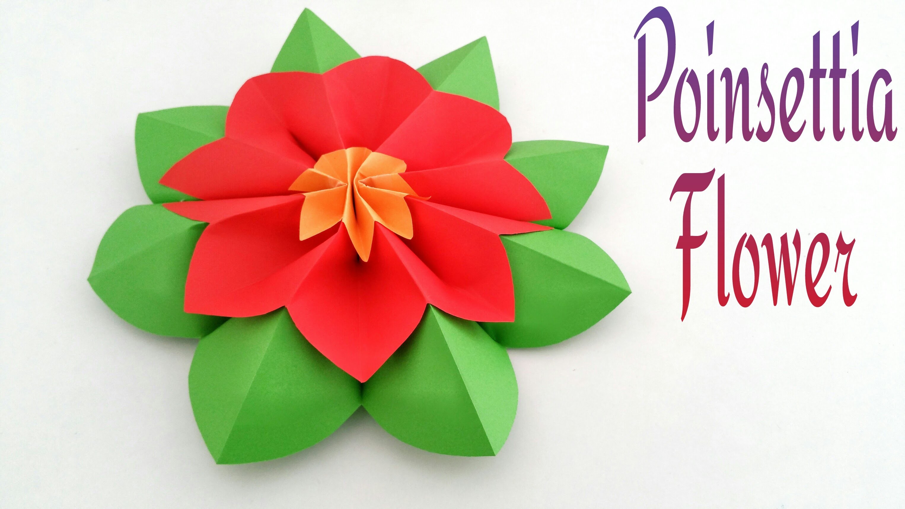 How to make a beautiful - Poinsettia flower - Origami.Craft Tutorial