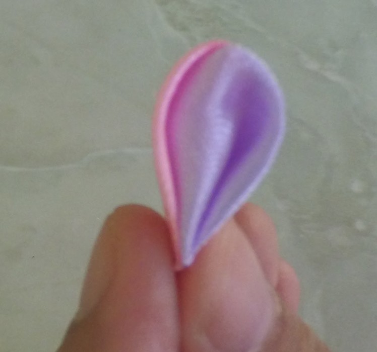 Mix colour Petals Pink-Purple, D.I.Y Kanzashi mix colour Petal, How to make mix colour petals