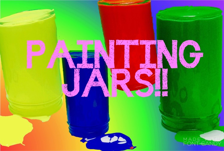 RAINBOW PAINTING Glass Jars Acrylic Paint Craft Making!