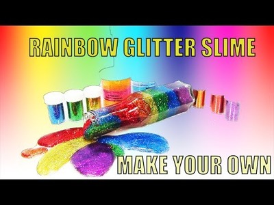 DIY Rainbow Glitter Slime Putty In a Bottle Tutorial Party Favors Decorations