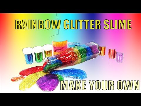 DIY Rainbow Glitter Slime Putty In a Bottle Tutorial Party Favors Decorations