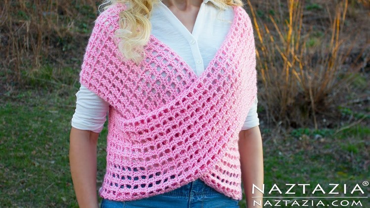 DIY Tutorial - Crochet Wrap Sweater Vest - Criss Cross Wrapped Front Top Tunic