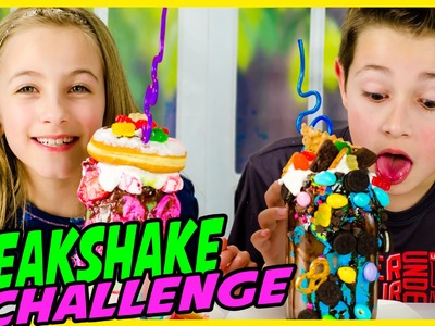 FREAKSHAKE CHALLENGE! EXTREME MILKSHAKE: CHOCOLATE VS STRAWBERRY? FUN DIY
