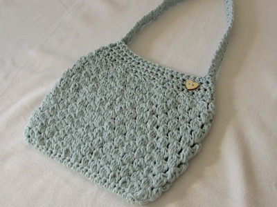 VERY EASY crochet puff stitch bag. purse tutorial