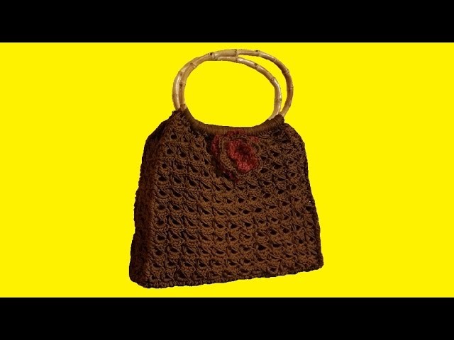 Borsa all'uncinetto cordino thai & punto peruviano - crochet bag "Broomstick stitch "