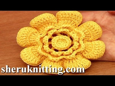 Crochet Flower With Cupped Petals Tutorial 95