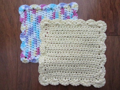 How to crochet a dishcloth. washcloth - Easy step by step for beginners (sunny waves)