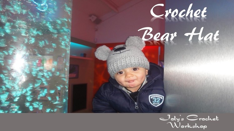 How to crochet bear hat with pompoms