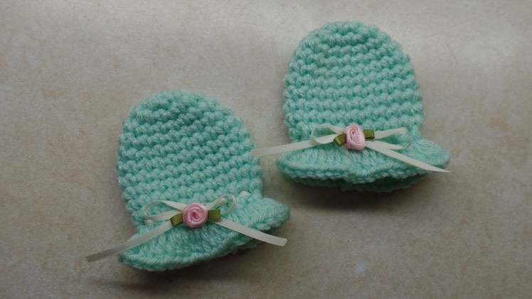How To #Crochet Easy Newborn Scratch Mittens #TUTORIAL #297