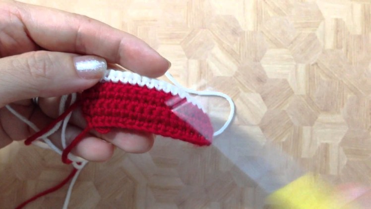 How to crochet Gudetama's bacon stripes