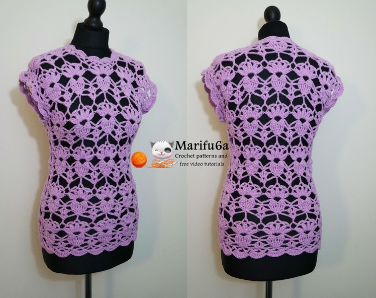 How to crochet lace top tunic free tutorial pattern by marifu6a