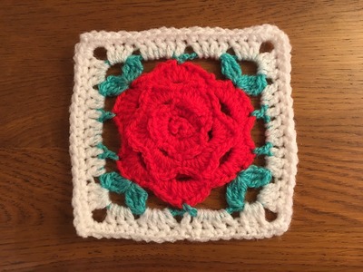 How to crochet rose granny square