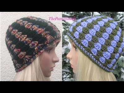 How to Crochet Vertical Stripes Beanie Hat Pattern #48│by ThePatterfamily