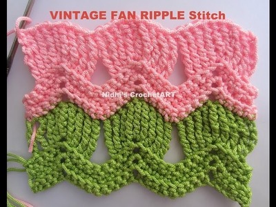 How To Crochet-  VINTAGE FAN RIPPLE Stitch Tutorial