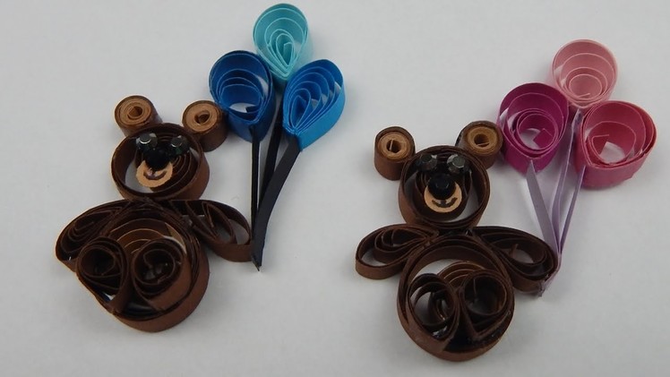 How to make a quilling bear with balloons newborn baby DIY (tutorial + free pattern)