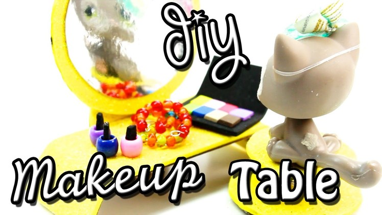 How to make DIY Makeup Table with Chair l Miniature Crafts l LPS