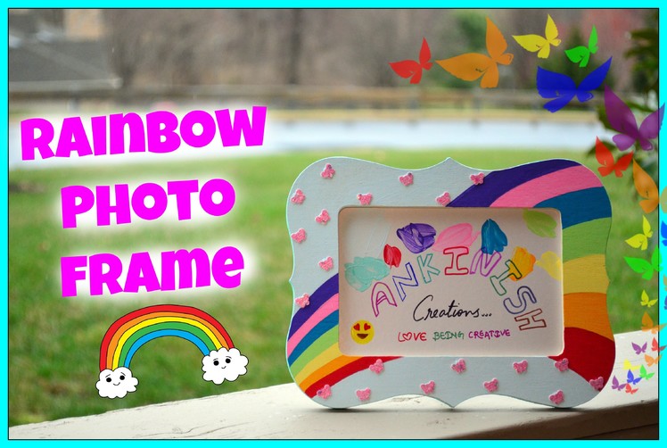 How to paint a Photo frame!! DIY:Rainbow photo frame!! Kids Craft !!