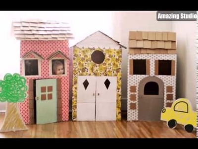 DIY Cardboard Playhouse For Kids