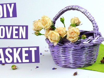 DIY Decorative Woven Basket From Paper Tubes
