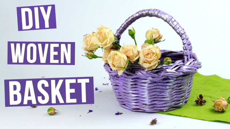 DIY Decorative Woven Basket From Paper Tubes